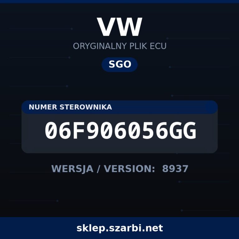 Oryginalny plik SGO VW 06F906056GG wersja 8937 - sklep szarbi.net