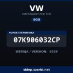 Oryginalny plik SGO VW 07K906032CP wersja 9329 - sklep szarbi.net