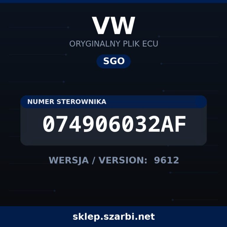 Oryginalny plik SGO VW 074906032AF wersja 9612 - sklep szarbi.net