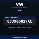 Oryginalny plik SGO VW 06J906027AC wersja 9655 - sklep szarbi.net