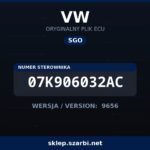 Oryginalny plik SGO VW 07K906032AC wersja 9656 - sklep szarbi.net