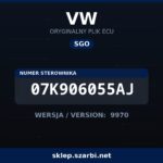 Oryginalny plik SGO VW 07K906055AJ wersja 9970 - sklep szarbi.net