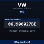 Oryginalny plik SGO VW 06J906027BE wersja 9972 - sklep szarbi.net